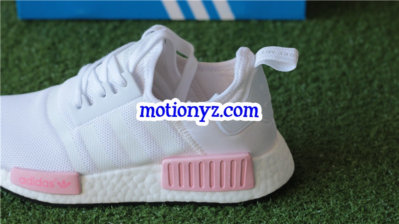 Real Boost Adidas NMD R1 White Pink GS